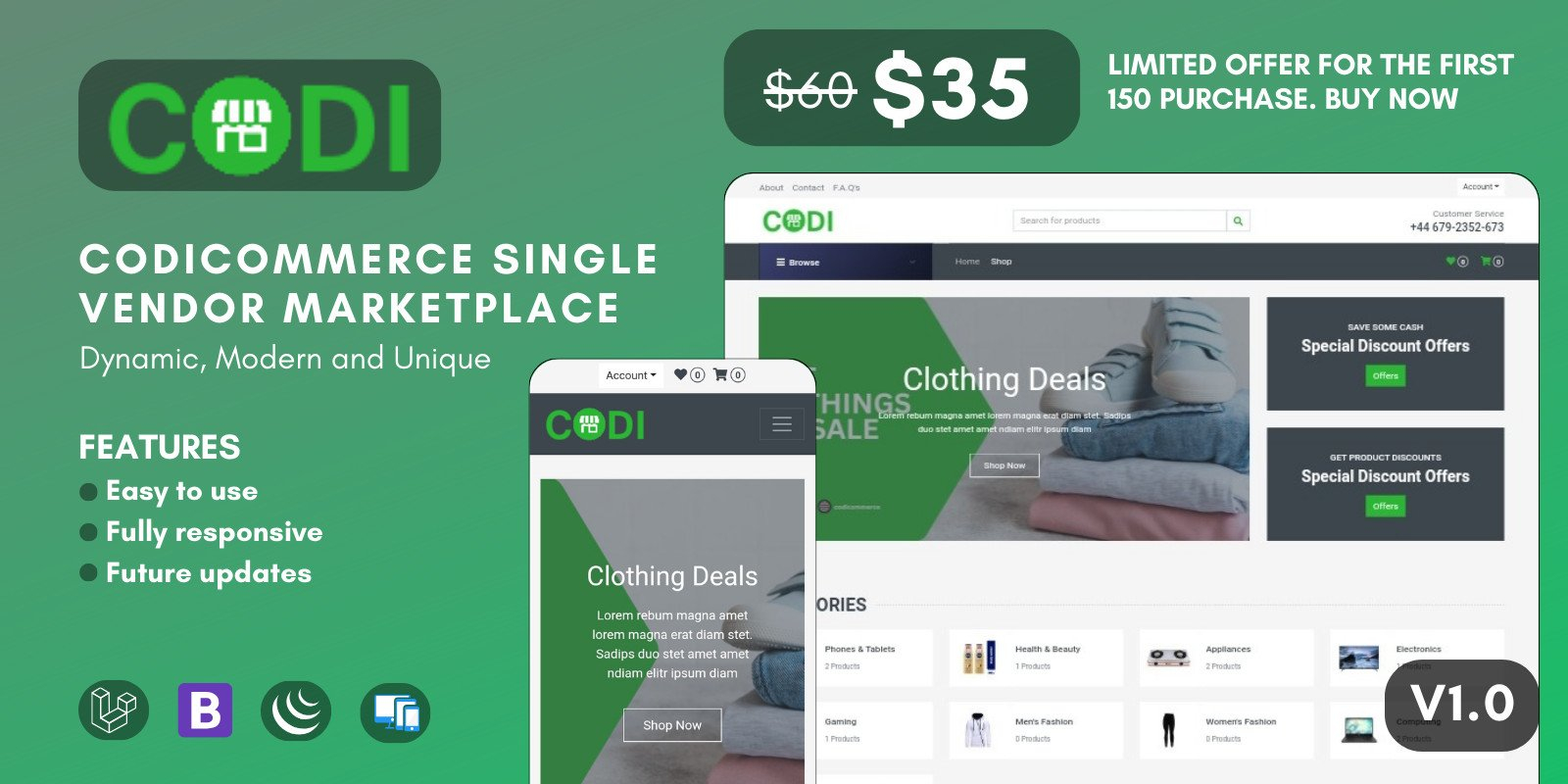 Codicommerce - Single Vendor Marketplace CMS